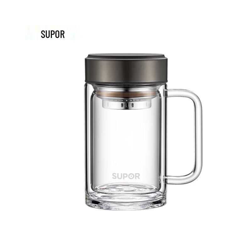 SUPOR 450ml Double-Layer Glass Tea Infuser Mug