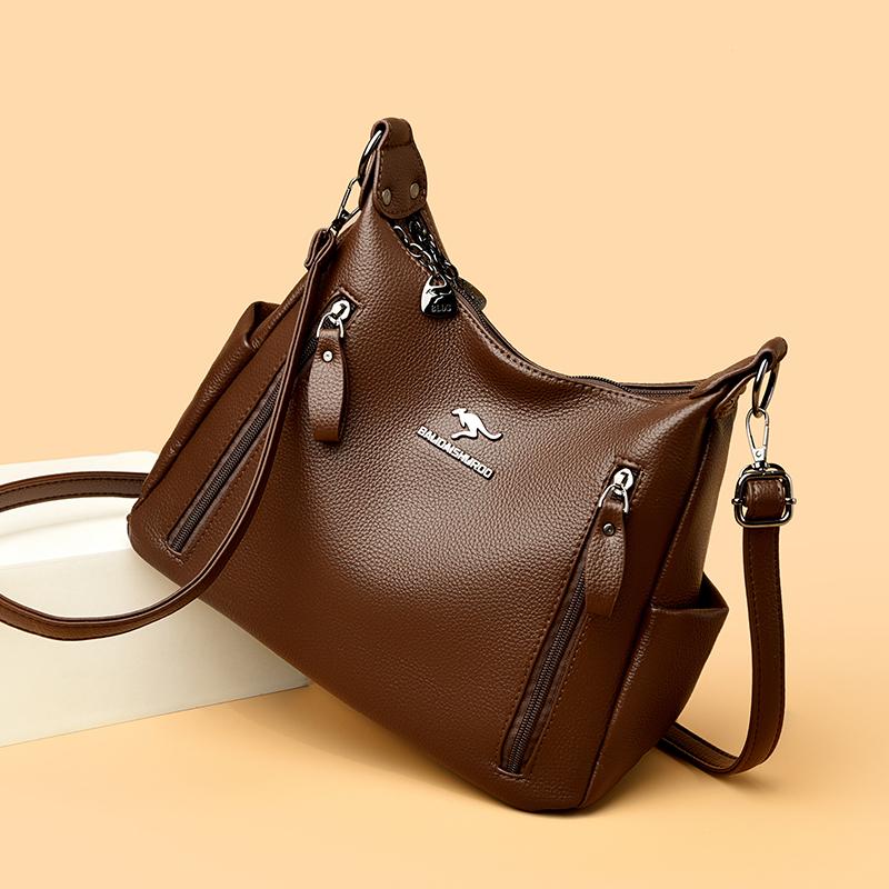 Dámská jednoduchá jednobarevná taška Tote Módní taška přes rameno Vícekapesní Ležérní denní crossbody taška Vhodná pro každodenní nošení a nakupování