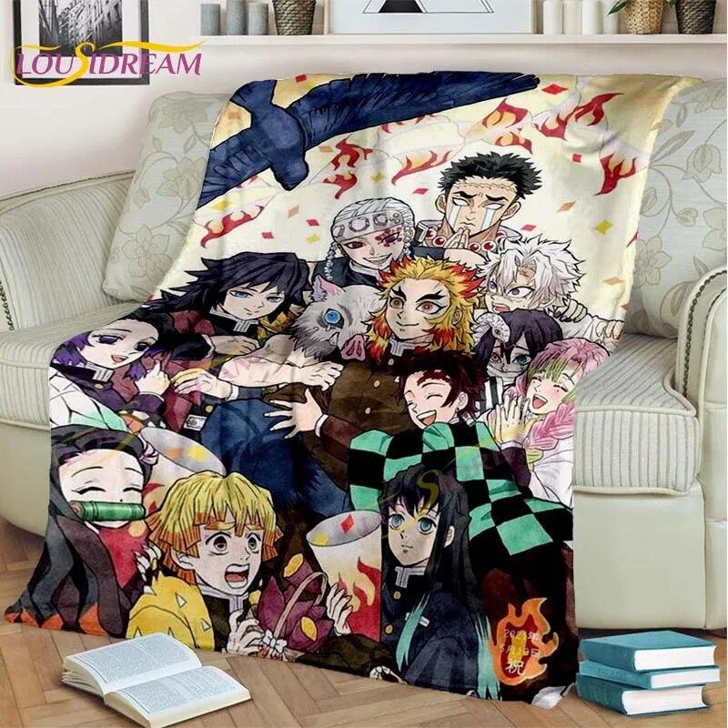 Japonské Anime Demon Slayer Deka Kreslená Deka Tomioka Giyuu Deka Potah na křeslo Deka Pohovka Přehoz přes postel Vějíř Dárek