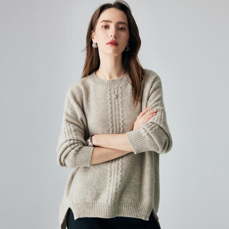 PALUOPO Women's Chunky Cable Knit Cashmere Sweater