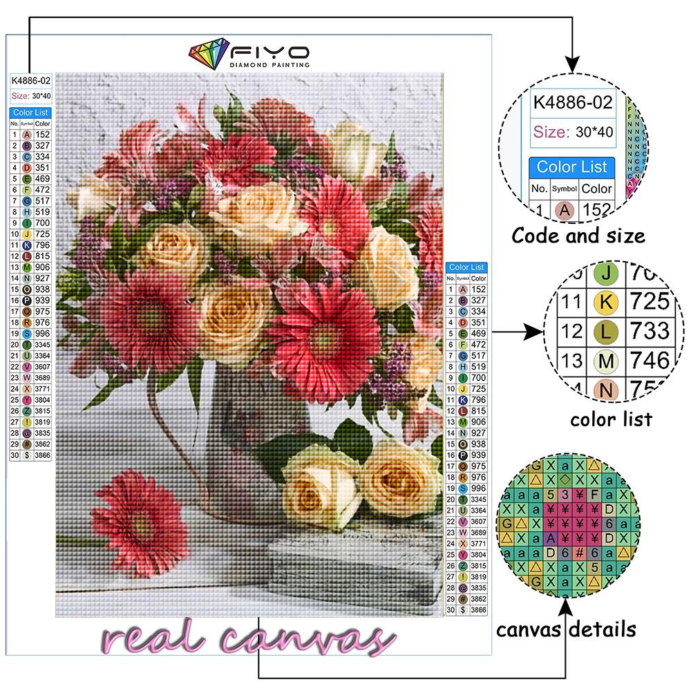 5D Diamond Painting Potted Flowers DIY Diamond Embroidery Rhinestone Home Decoration