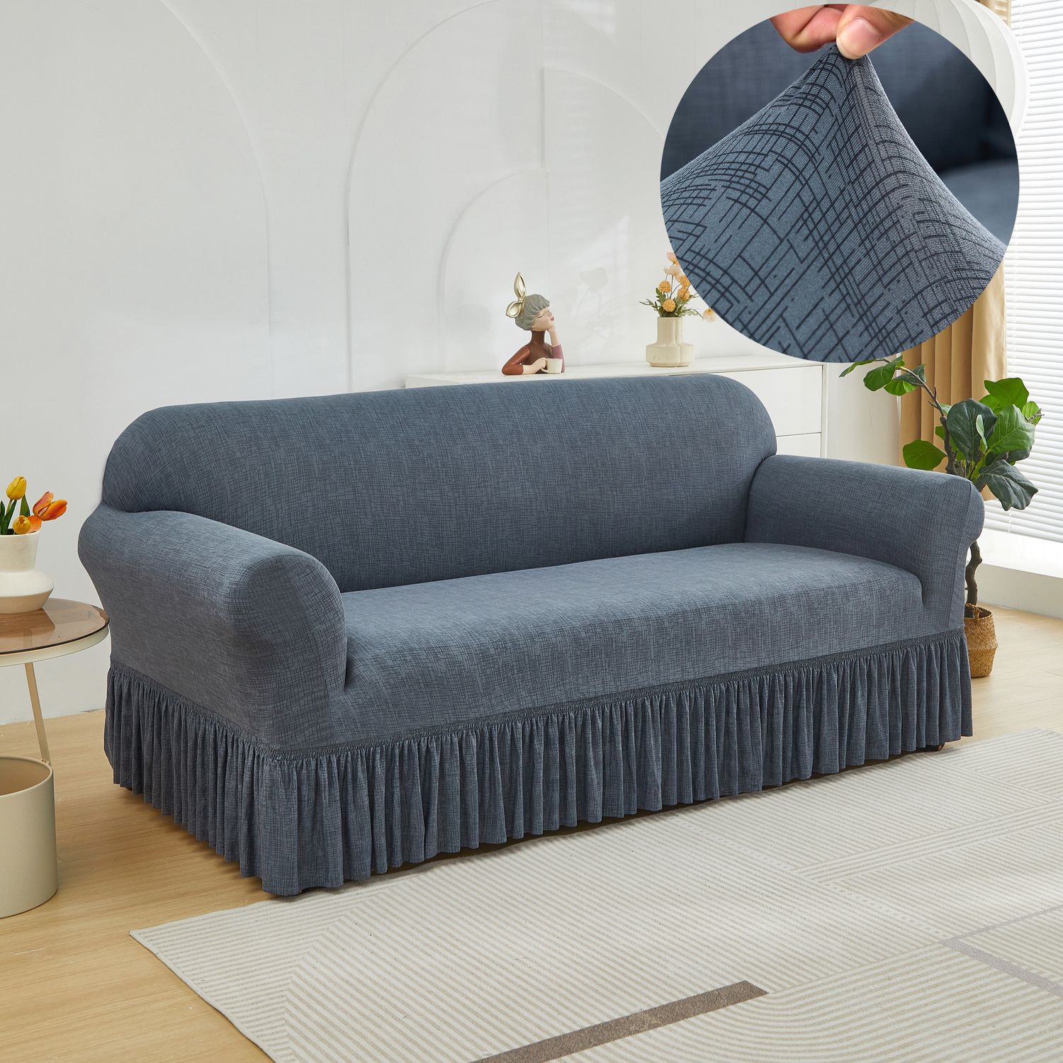 

Класичний еластичний чохол для дивана, застібка на еластичну стрічку - чохол для дивана з поліефірного спандексу, який можна прати, для крісел, диванів, 3-х і 4-місних диванів 90-140cm