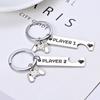2 Pcs Funny Couple Gamers Keychain Player Matching Keychain for Her Him Girlfriend Boyfriend Valentine's Day Gaming Gift