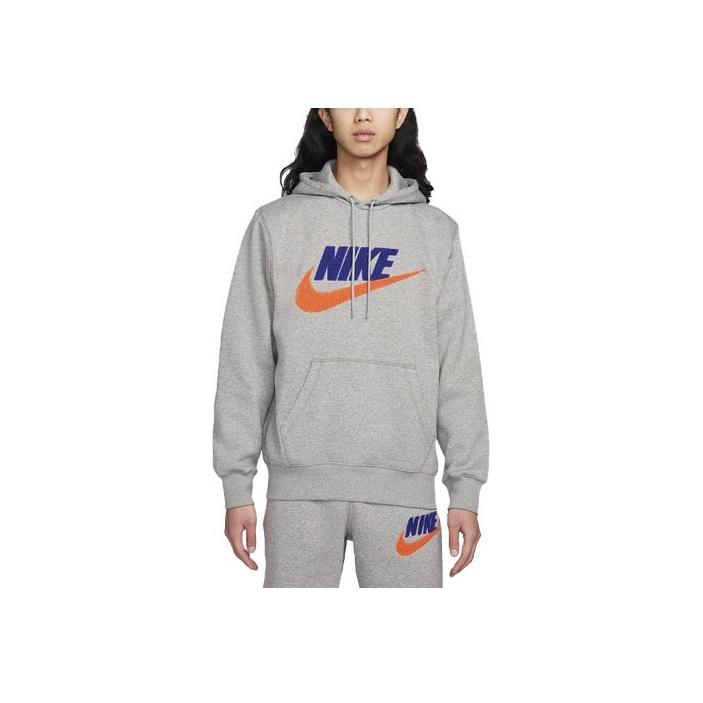 Nike Alphabet Logo Print Loose Long Sleeve Hoodie Men Tops Grey FN3105-063