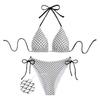 2025 Sexy Wavy Cutout Bikini Set - Tie-Up 2-Piece Swimsuit for Women