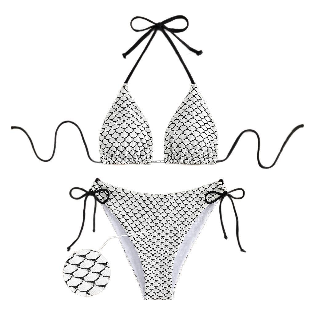 2025 Sexy Wavy Cutout Bikini Set - Tie-Up 2-Piece Swimsuit for Women