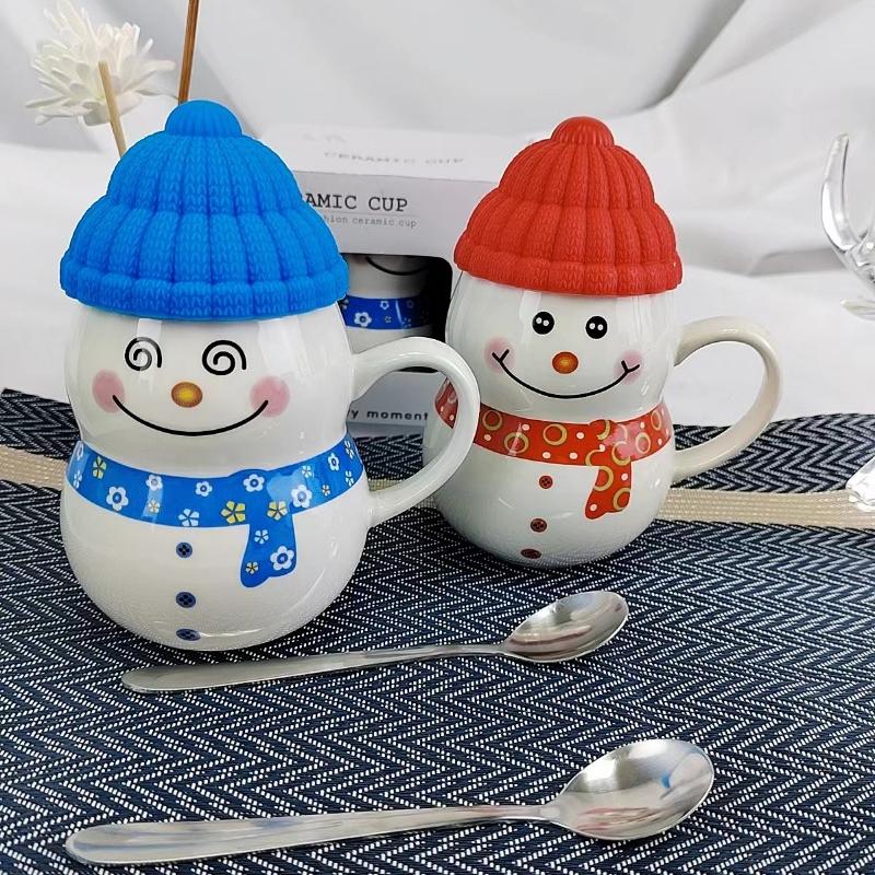 300ML Snowman Mug Creative Large Capacity Ceramic Cup Coffee Cups Lovely Men and Women Birthday Gift Breakfast Cup