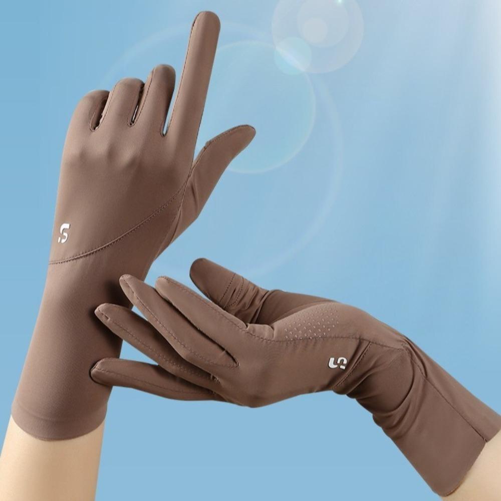 Anti-UV Sunscreen Gloves Touch Screen Driving Mittens New Ice Silk Gloves  Summer