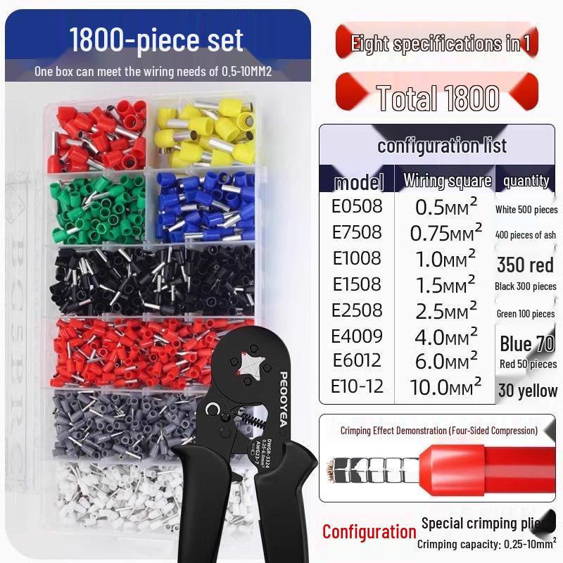 VE-Klemmen-Crimpzangen-Set - HSC8 Hochkohlenstoffstahl Langlebige Elektrikerzangen