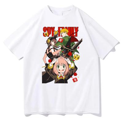 T-shirt Stampata Anime Spy X Family da Donna Casual Larga Harajuku Manica Corta Estiva Kawaii Girocollo Top Abbigliamento T-shirt