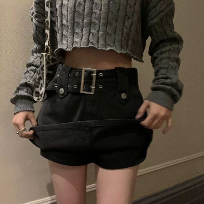 Kumikumi Washed Autumn Sexy Sheath Denim Skirt