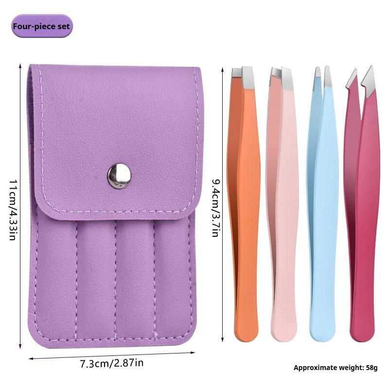 4 PCS Stainless Steel Eyebrow Clippers Set Hair Removal Forceps Oblique And Straight Mouth Eyebrow Trimming Clip Beauty Tool