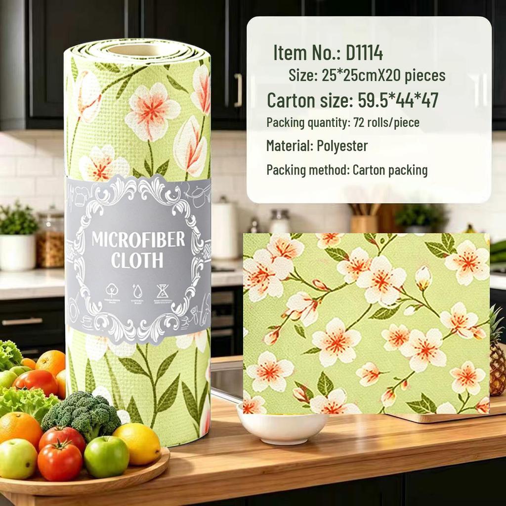 Tearable Multifunctional Microfiber Dishcloth for Kitchen Cleaning