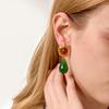 Orecchini Youthway in Resina Verde e Pietra di Agata Rossa per Donna Orecchini in Acciaio Inossidabile Placcato Oro Gioielli Semplici alla Moda Regalo