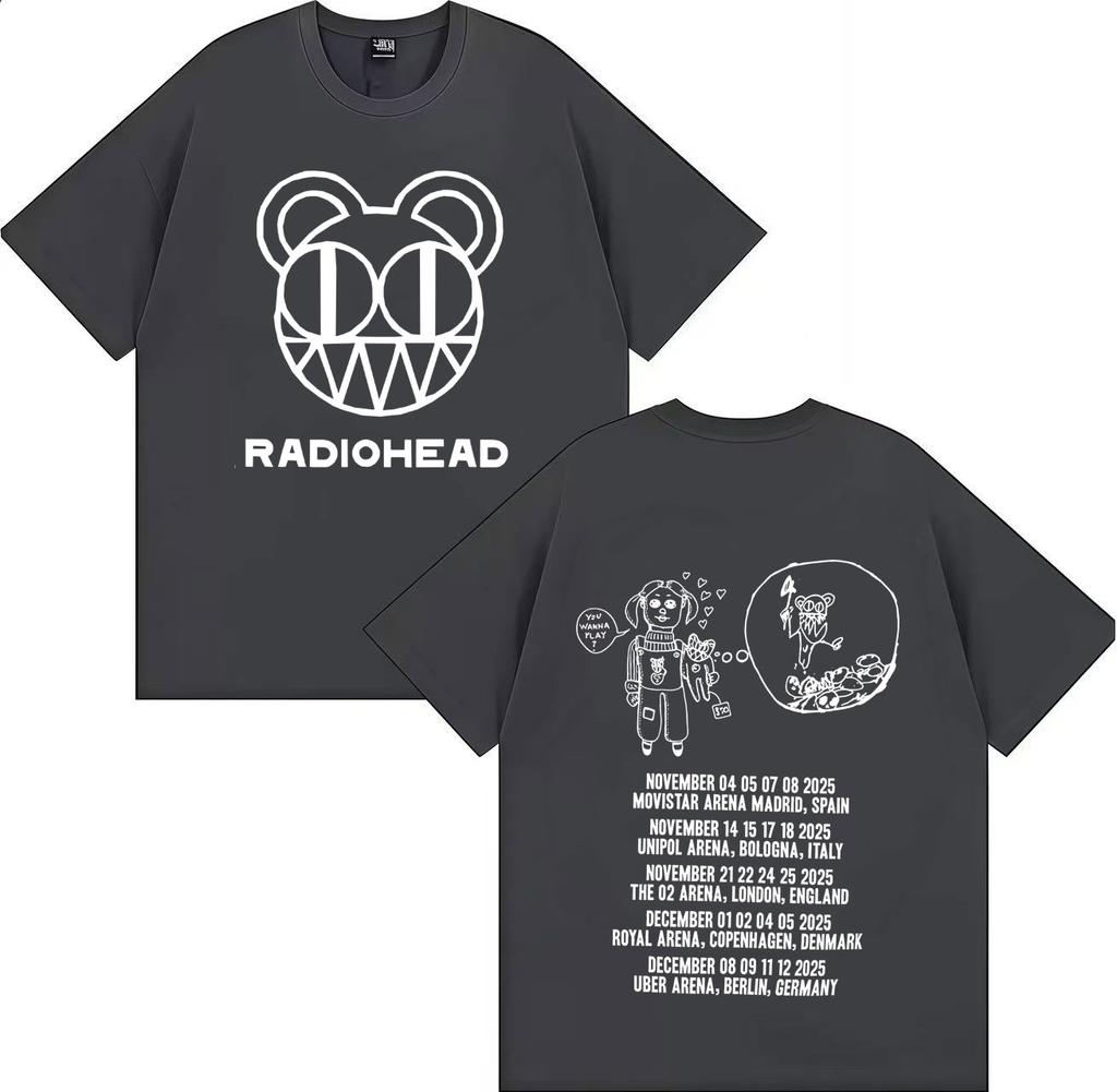 Radiohead Tour 2025 Merch Fashion T Shirts Mens Womens Aesthetic Short Sleeves Harajuku Oversized Cotton Casual Tees Streetwear