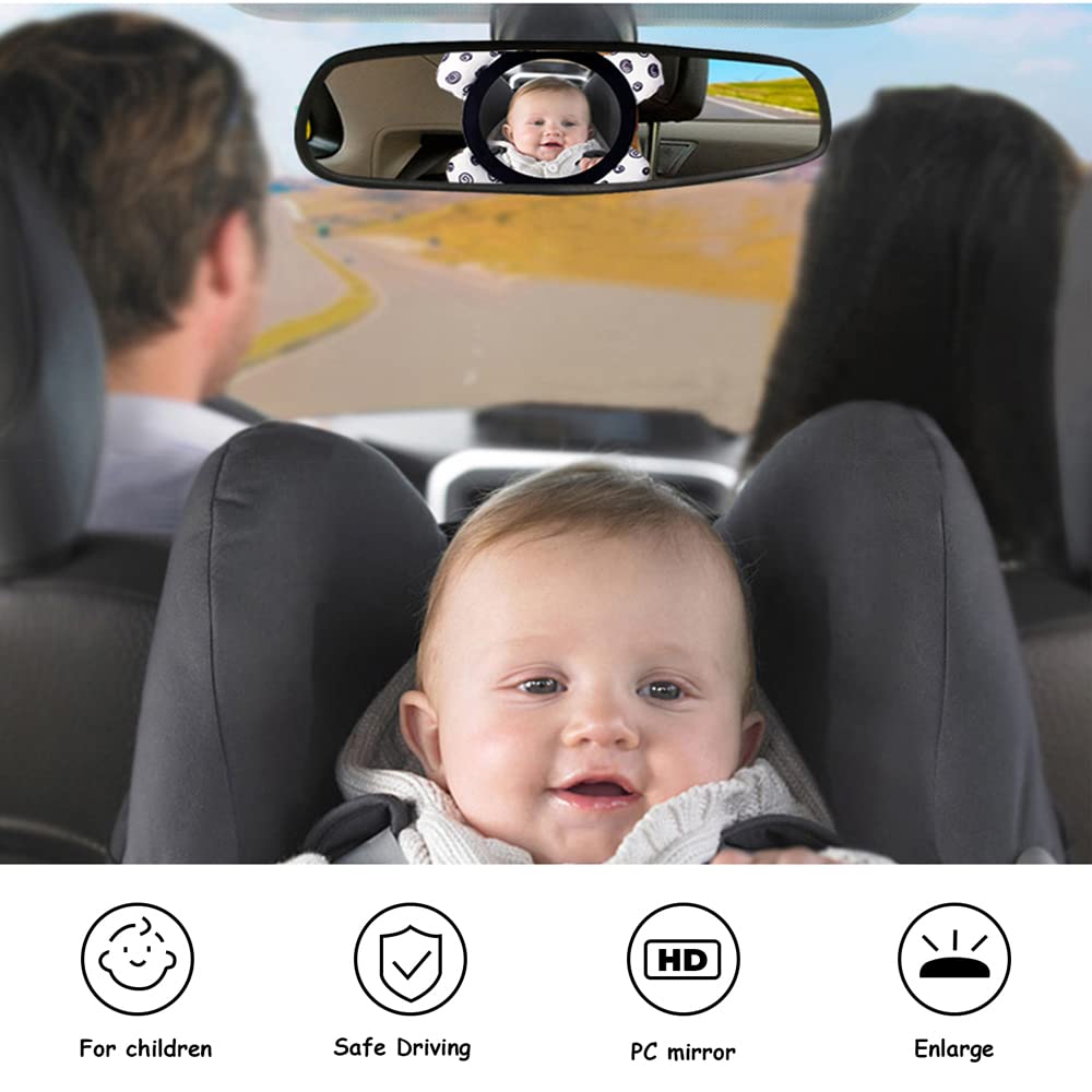 Baby Mirror Toys Multi-Function High Contrast Black and White Baby Toy Infant Soft Mirror Tummy Time Easy To Install Infant Toys