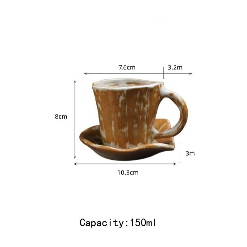 Vintage Ceramic Tea Cup Set with Saucer And Handle Espresso Mug for Latte Cafe Macchiato Unique Gift for Men And Women