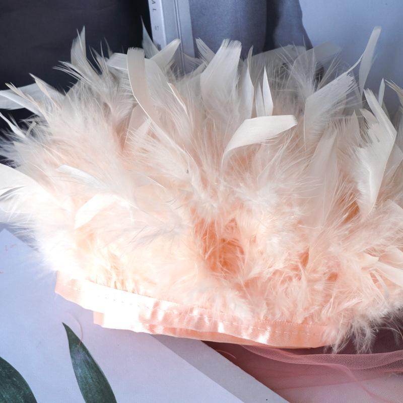 

Long Turkey Top Feather Cloth Strip Fire Piece Cloth Edge Stage Performance Clothing Accessories Skirt Diy Decorative Materials