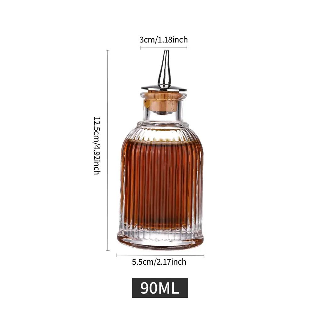 

Cocktail Bitters Bottle Vintage Glass Design with Stainless Steel Dasher Top Professional Bar Accessory Bar Tool 30/50/90/100ml