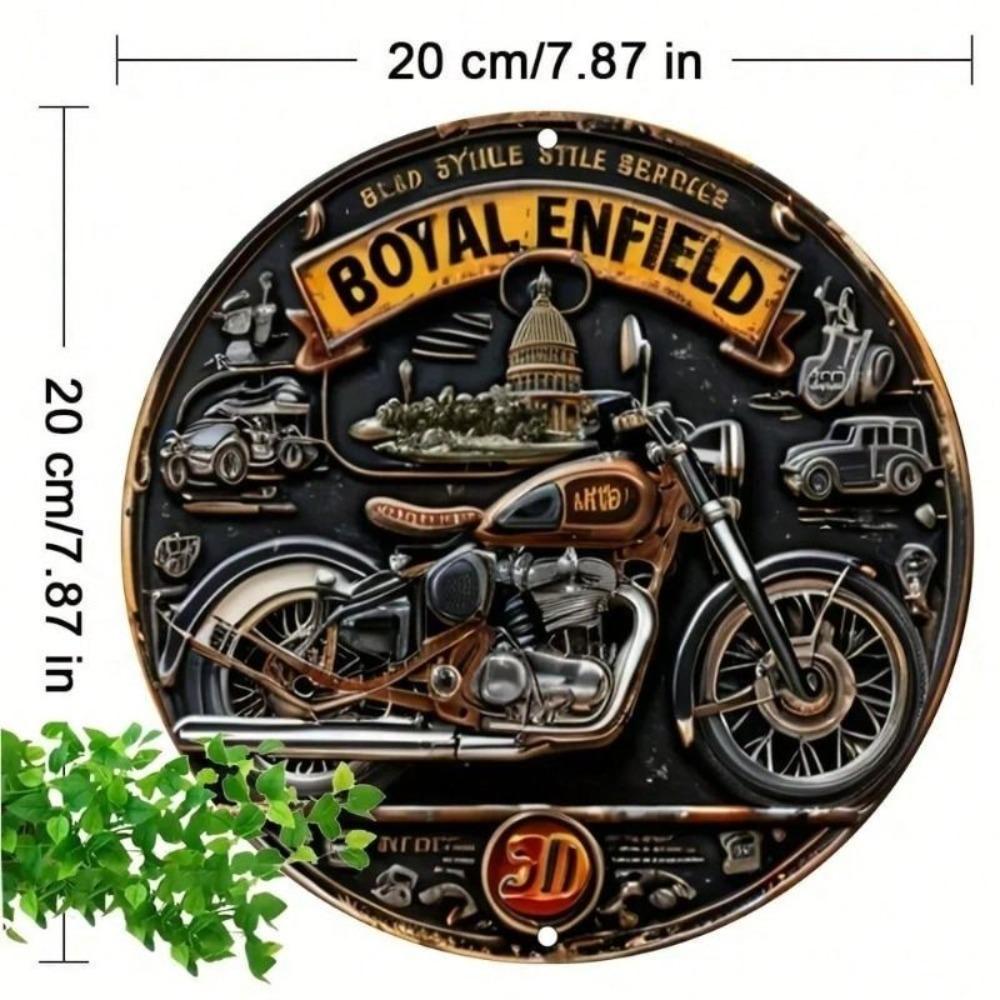 Cartello Metallica Vintage Royal Enfield per Garage Decorazione Murale Casa