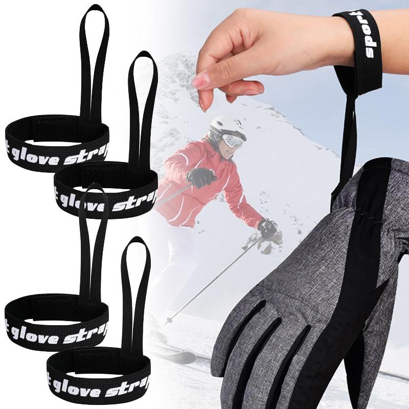 2pcs Elastic Wrist Straps For Ski Gloves Adjustable Ski Glove Lead For Men And Women Sport Skiing Glove Anti-loss Strap