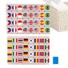 Harz-Mahjong-Spiel, Mahjong-Set mit Nationalflaggen, Geeignet für Männer, Frauen, Jugendliche, Mädchen, Familien, Freunde und Urlaube.