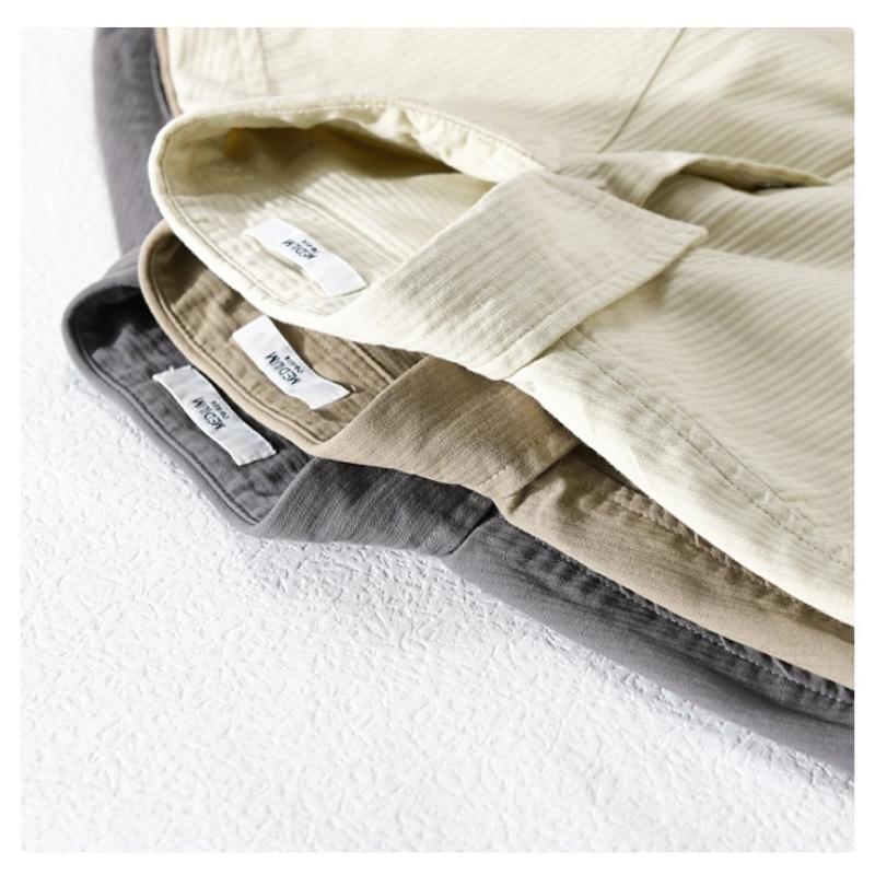 Retro Style Corduroy Long Sleeve Shirt Men Spring Fall Men's Casual Shirt Turn-down Collar Double Pockets Button Shirt Pure Cotton Comfortable Top