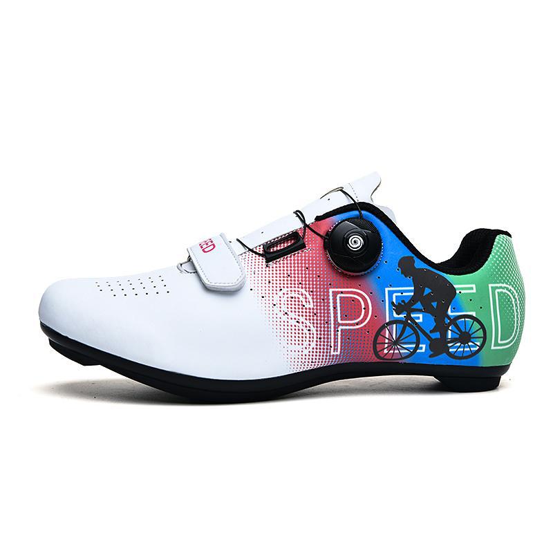 New Road Mountain Bike Lock Shoes Breathable White Racing Bike Self-locking Unlocked Shoes Cycling Shoes Card Shoes Men and Women