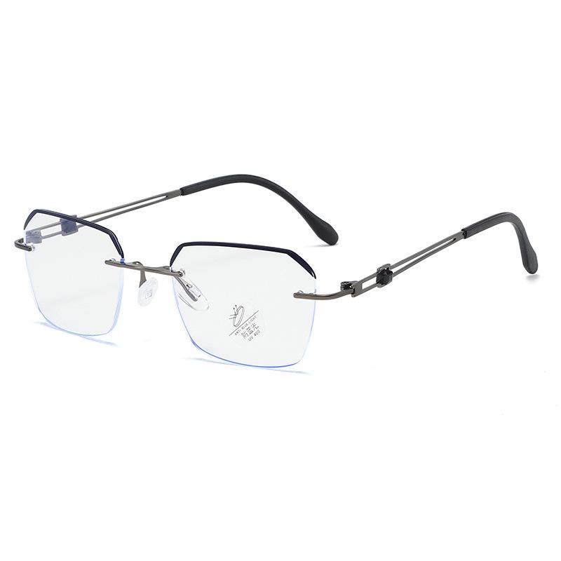 

Ultra-Light Frameless Middle-Aged And Elderly High Definition Anti-Blue Reading Glasses Business Wind Age-Reducing Reading Glasses Anti-Fatigue anti-blue light flat light [0 degrees]