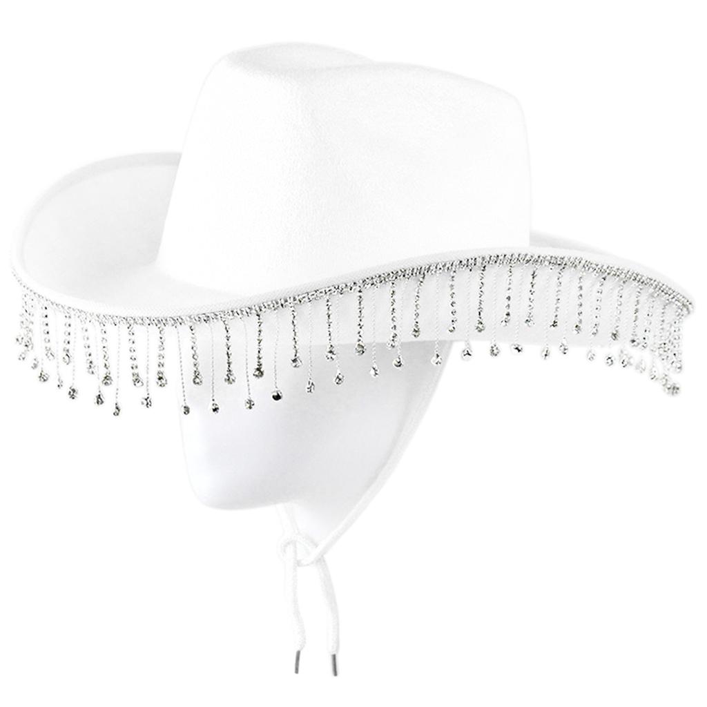 Pink West Cowboy Hat Western Cowgirl Women Girls Rhinestones Cowgirl Hat Carnival Party Cap West Costumes for Adults