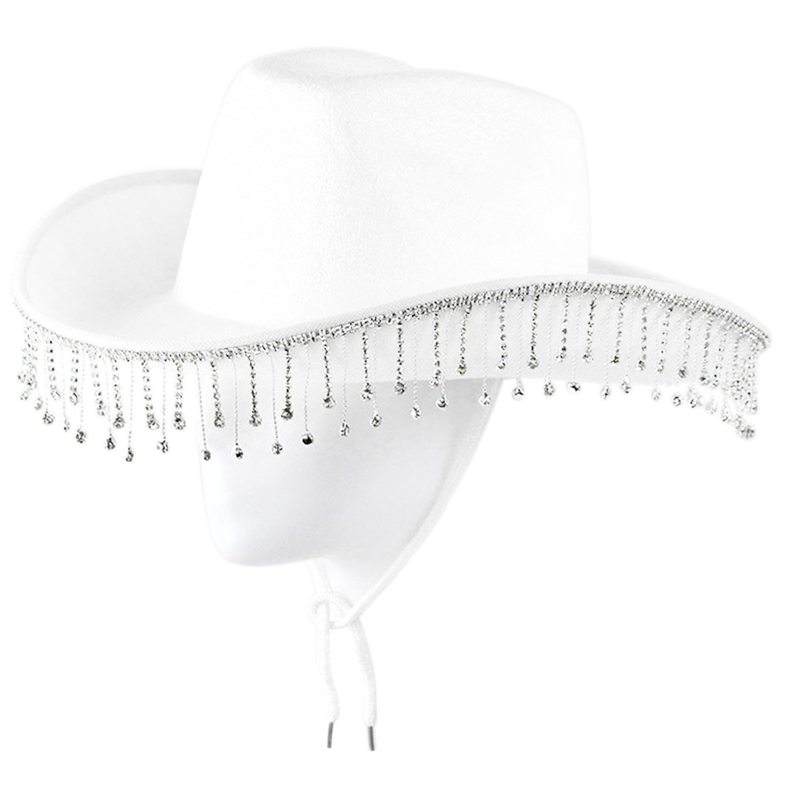 

Pink West Cowboy Hat Western Cowgirl Women Girls Rhinestones Cowgirl Hat Carnival Party Cap West Costumes for Adults 7
