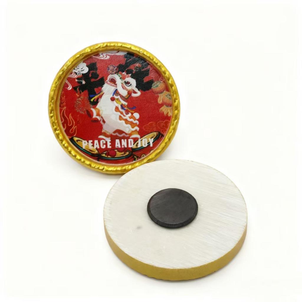 3D Lion Dance Fridge Magnet Photo Frame - Festive Spring Festival Decoration