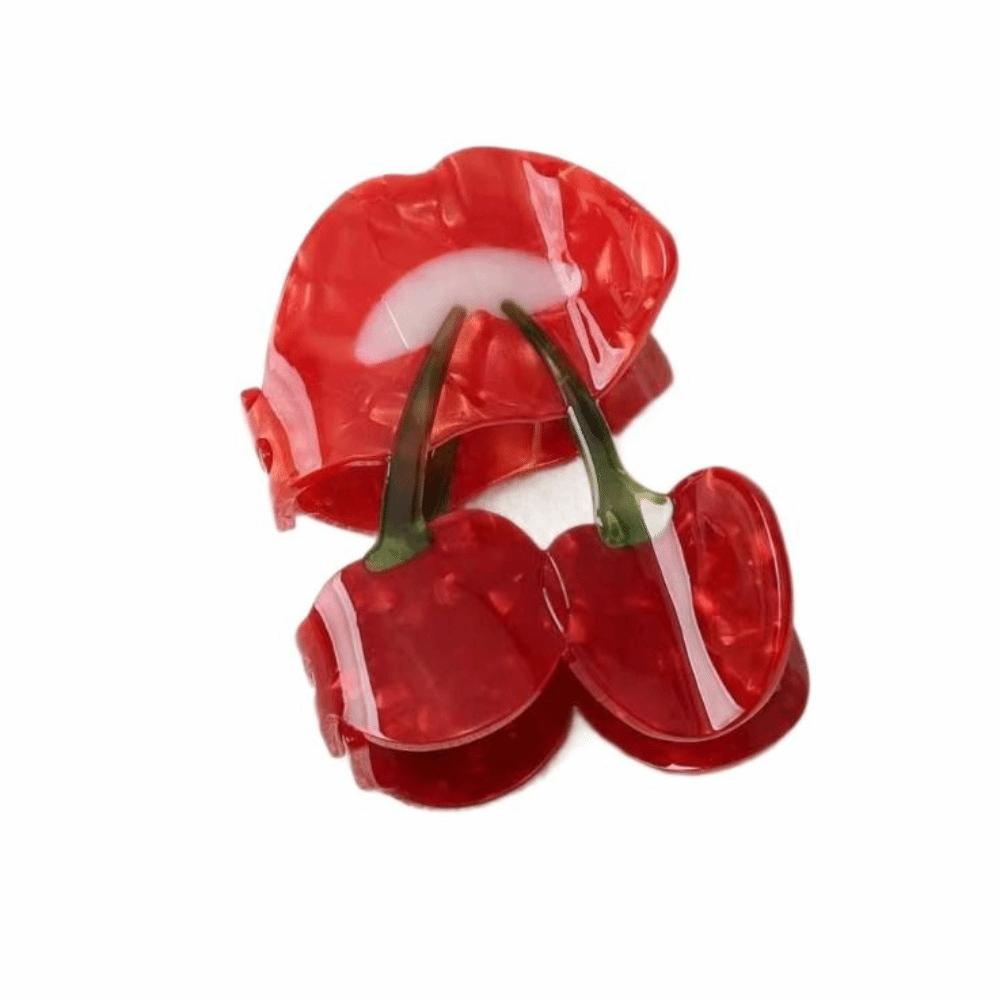 Cute Fruit Gripper Sweet Geometry Shark Clip Lovely Cherry Hair Claw  Daily