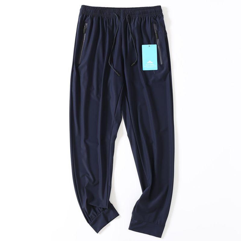 Goods Full Elastic Force Ice Silk Drawstring Casual Pants for Air Conditioning Room Spring and Summer Men Thin Breathable Quick-Drying Sports Pants