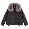 Womens Short Puffer Coat With Faux Fur Collar Winter 2026 Thick Warm Loose Fit Korean Style Cotton Jacket