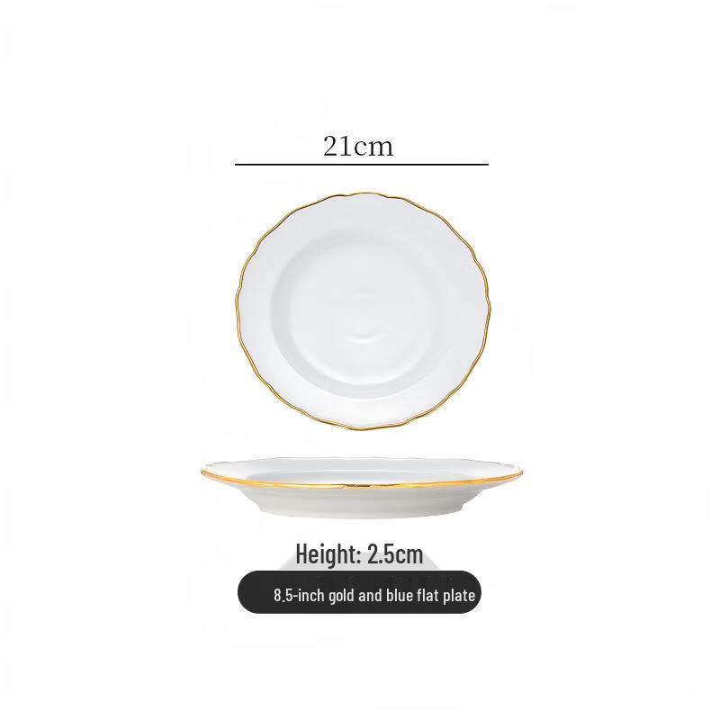Drui en Gold-Rimmed Ceramic Dinner Plates