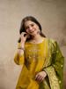 Women Mustard Kurta Set with Banarasi Dupatta Embroidered Ethnic Festive Wear