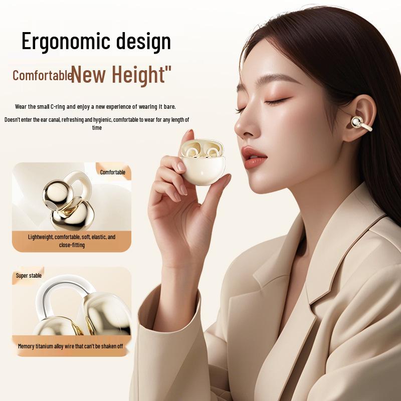 Q87 Clip-on Bone Conduction Bluetooth Headphones - Sport Comfort, Long Battery Life, Universal Fit.