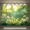 2D Flachdruck Traumhaftes Grünes Bokeh mit Weißen Gänseblümchen Kulisse