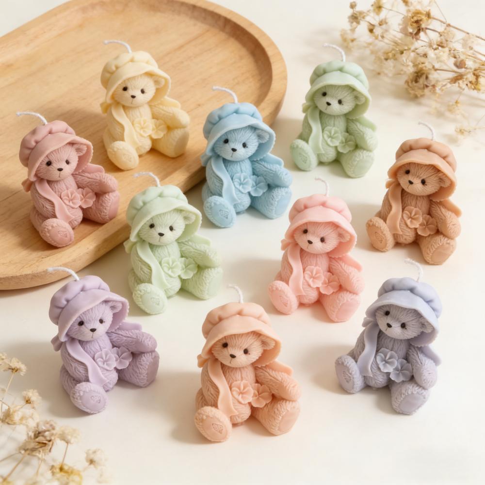 3D medvídek silikonová forma na svíčky zvířátka roztomilý pár medvídků forma na epoxidovou pryskyřici domácí dekorace nástroje na výrobu mýdla romantický svatební dar