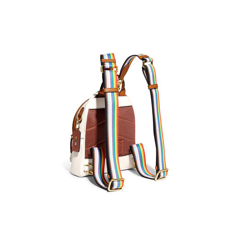 New COACH Cow Leather Backpack Small Size Women's Ecru/Khaki CA137-B4CAH