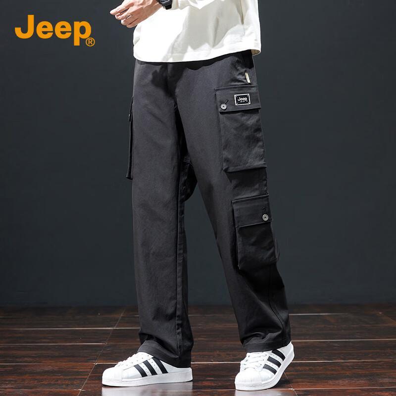 JEEP Men's Multi-Pocket Straight-Leg Cargo Pants