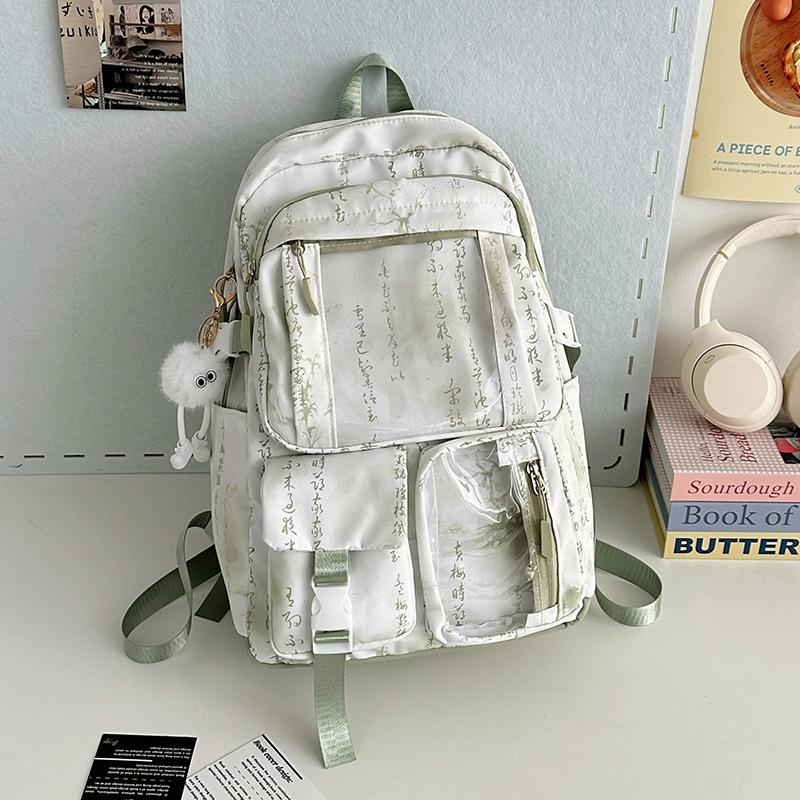 Junior High School Student Anti-theft Student Schoolbag Transparent Multi-pocket Large-capacity Waterproof and Wear-resistant Niche Light Luxury Ba