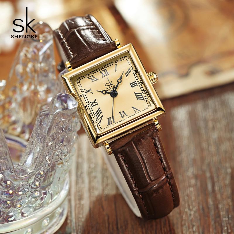 Damen-Uhrenarmband Kleines quadratisches Uhrwerk Vintage Nische High-End-Gefühl Uhr Damen-Uhr Student Wasserdichte Uhr