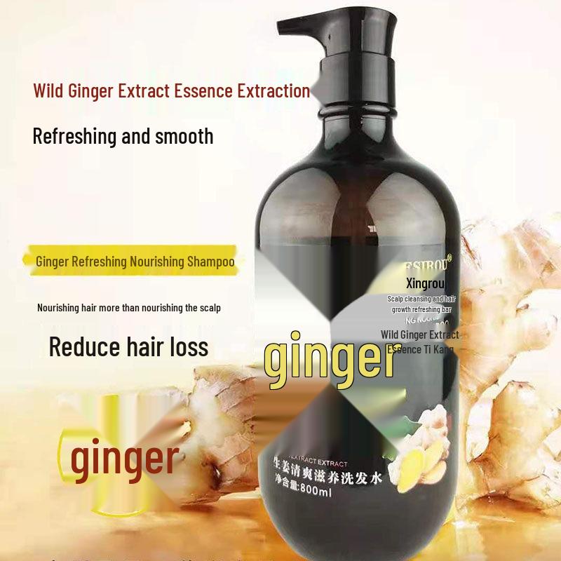 Top-Rated Ginger Refreshing & Nourishing Shampoo for Anti-Dandruff, Oil Control, Volumizing, Anti-Hair Loss & Breakage Ginger Refreshing Nourishing Shampoo 800ml