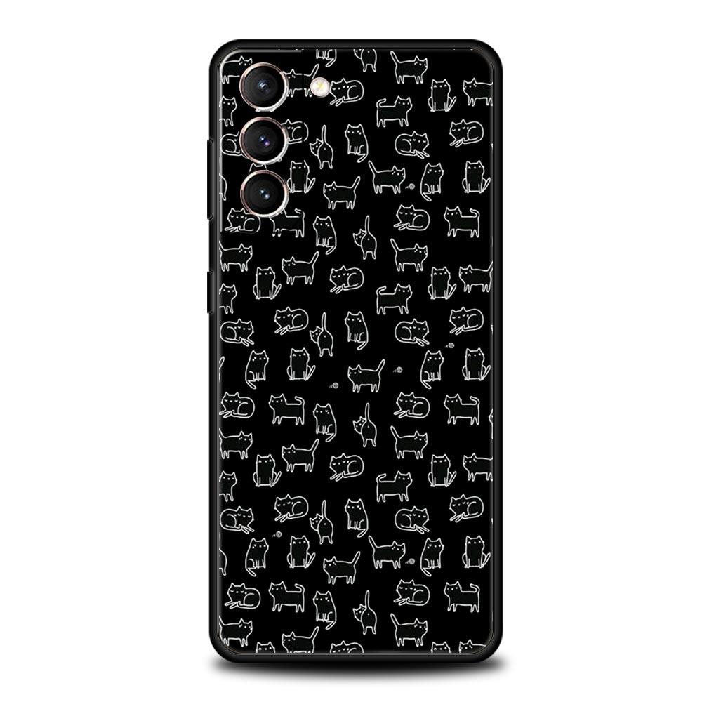 

Милий чохол для телефону Black Cat Cartoon для Samsung Galaxy S24 S23 S22 S20 Ultra S21 FE 5G S10 S9 Plus S10E S8 20 М’яка силіконова накладка Samsung S24Ultra