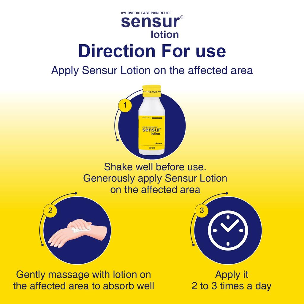Sensur Natural Ayurvedic Pain Relief Lotion 50ml Pack of 1 Fast Acting Muscle Joint Relief