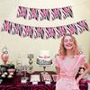 Zebra Birthday Decorations Pink Pre-Strung Zebra Happy Birthday Banner Wildlife Zebra Print Party Supplies for Safari Jungle Theme Bday Party