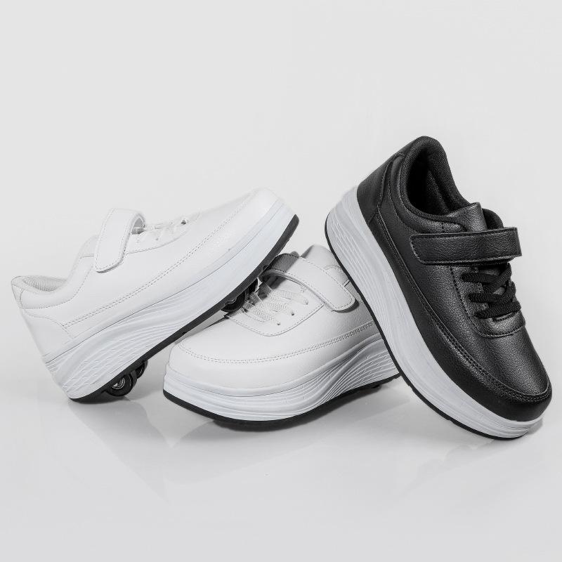 New four-wheel runaway shoes, rechargeable children's roller skates, Velcro LED luminous shoes, wheel reel shoes, burst shoes