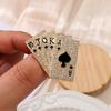 Poker Flush Brooch Zinc Alloy Material, Men's and Women's Suits, Collar Pins, High-end Corsages